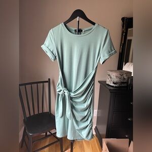 Sage Green Short Sleeve Faux Wrap Dress - Women’s Size Small